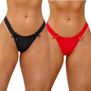 Imagem de Kit 7 Calcinhas Fio Dental Modelo Biquíni Marquinha Bronze - Luega Cal