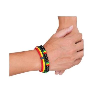 Imagem de Conjunto De Pulseiras Masculinas Artesanais De Obsidiana 2 Peças Cores