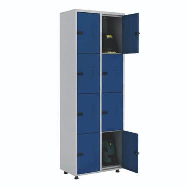Imagem de Armário Roupeiro Aço 8 Portas Academia Guarda Volume EA702 Azul - Elit