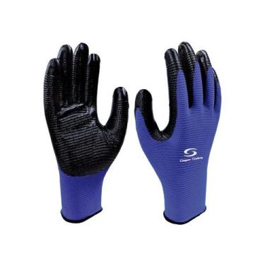 Imagem de Luva Multitato Com Banho Nitrílico Super Safety SS1006N CA 32038, Azul