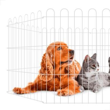 Imagem de Cercado Pet em Aço  Kit com 8 Grades 60,5x55cm, Modular e Fácil de Mon