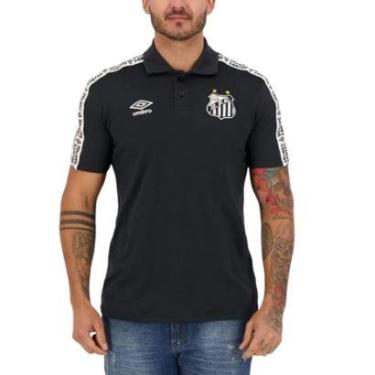 Imagem de Camisa Polo Umbro Santos Viagem 2022 Masculina-Masculino