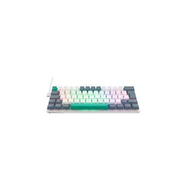 Imagem de Teclado Mecânico Gamer Machenike K500-B61, Switch Huano Brown, ABNT, Branco - K500-B61BBR