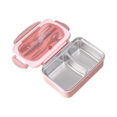 Imagem de Lancheira portátil com colher e pauzinhos, 304 aço inoxidável, Leakpro