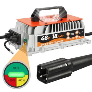 Imagem de Carregador de bateria para carrinho de golfe 18 Amp 48 Volts para Yamaha G29 Drive e Drive 2, cabo de 4,8 m com carga de truque, 3-6 horas de carga total, carregador de carrinho inteligente