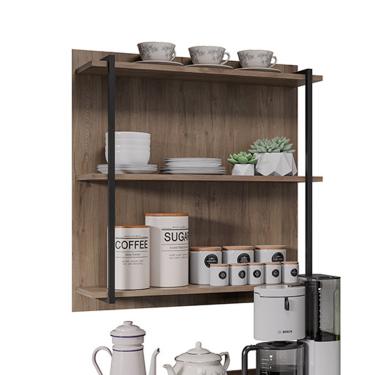 Imagem de Prateleira Industrial Tripla Cozinha Suspenso de Parede Emi 70,5cm Freij M12 - D'Rossi