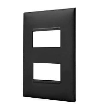 Imagem de Placa 2 Postos Separados 4x2 Preta Legrand Pial Plus+