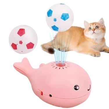 Imagem de Bola de brinquedo para gatos, brinquedo flutuante para gatos de baleia, bola flutuante elétrica, jogos de sopro de equilíbrio, brinquedos divertidos, futebol, brinquedo de gato para gatos domésticos