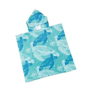 Imagem de Roupão De Banho Infantil Com Capuz Em Microfibra, Toalha De Praia E Pi