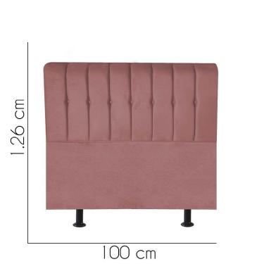 Imagem de Cabeceira Estofada Kiara 100cm Solteiro Box Quarto Suede Rose Gold - Gat Magazine