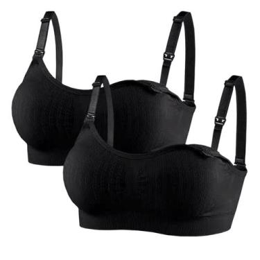 Imagem de KIT 2 Sutiãs Sutian Soutien De Amamentação Bojo Removível COR:BEGE/CIN