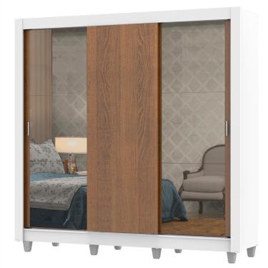 Imagem de Guarda Roupa Casal Lyon Plus com Pés Branco Rustic Madesa