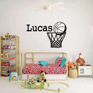 Imagem de Adesivo de parede  basquete - Ambiente dekorado, 40cm, preto