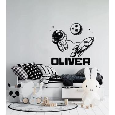 Imagem de Adesivo de parede  astronauta infantil - Ambiente dekorado, 60cm, pret