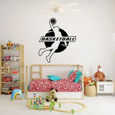 Imagem de Adesivo de parede  basquete - Ambiente dekorado, 50cm, preto