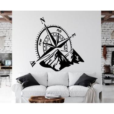 Imagem de Adesivo de parede  bussola - Ambiente dekorado, 40cm, preto