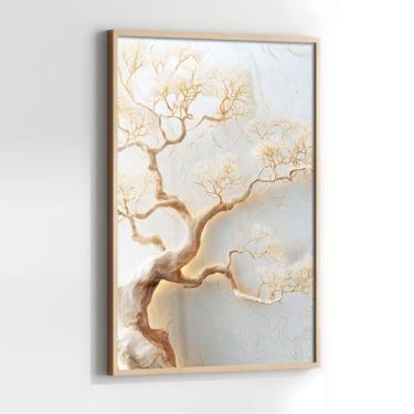 Imagem de Quadro com Moldura e Acrilico Cristal Vidro Raizes Essência para Sala,