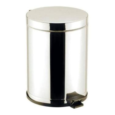 Imagem de Lixeira Cozinha Inox 10,5 Litros com Pedal e Recipiente Plástico - Vie