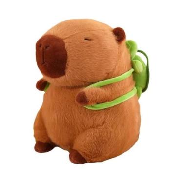 Imagem de Pelúcia De Capivara Morango Pequena Com Mochila De Tartaruga - Brinque