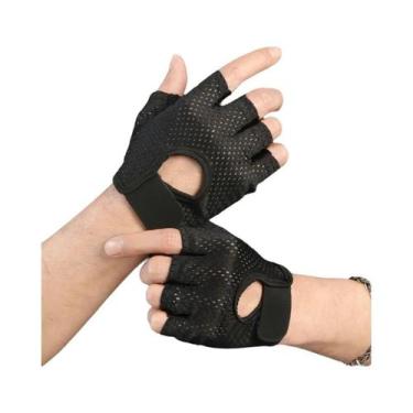 Imagem de Luvas Unissex Respiráveis De Seda Gelada Meio Dedo Com Almofada Antide