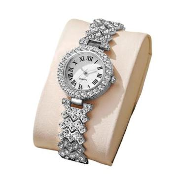 Imagem de Relógio De Luxo Feminino Com Quartzo, Mostrador Roma Com Strass, Moda 