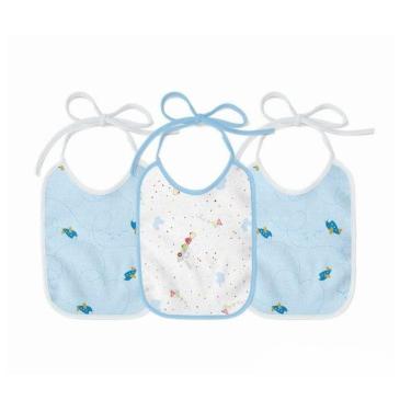 Imagem de Kit Babador Felpudo E Plastificado Azul 25x19cm 3 Un Papi