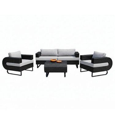 Imagem de Jogo Sofá Begônia Fibra Vime Sintético Varanda Area Externa - Sarah Mó