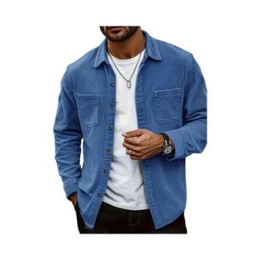 Imagem de Jaqueta Masculina Vintage De Veludo Cotelê: Tendência Primavera-Outono