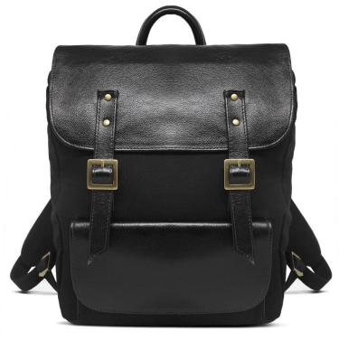 Imagem de Mochila de Lona e Couro Ítalo - Verde-Unissex