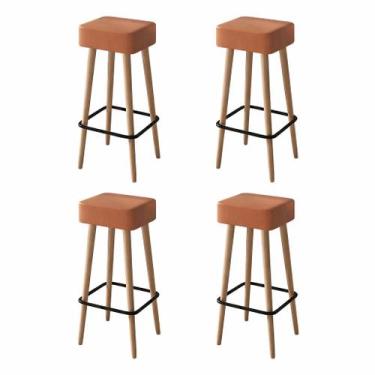 Imagem de Kit 04 Banquetas Alta Para Cozinha Área Gourmet Dubai material sintéti