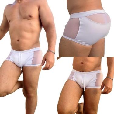 Imagem de Sunga Boxer Alvez Alves Com Pala E Lateral Com Transparência, Branco, 