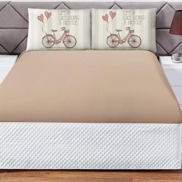 Imagem de Jogo de Lençol King Size 3 Peças com Fronha Estampada 180 Fios - Enxov