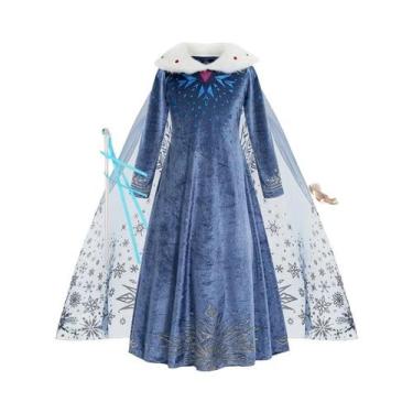 Imagem de Fantasia De Princesa Elsa Para Meninas Com Manga Longa, Vestido Para F