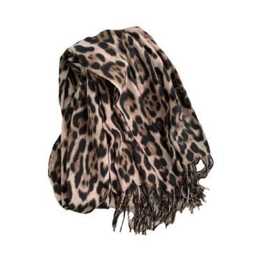 Imagem de Cachecol Feminino Quente E Grosso De Imitação De Cashmere Com Estampa 