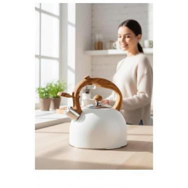 Imagem de Chaleira Apito 2,5L Aço Inox Bege - Alça Segura - Congratulations Stor