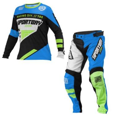 Imagem de Kit Conjunto Roupa Motocross Off Road Calça e Camisa Racing Division E