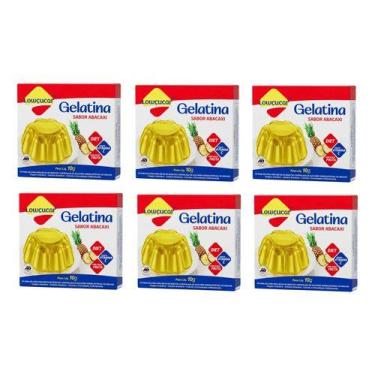 Imagem de Kit 6 Gelatina Zero Açúcar Sabor Abacaxi 10g Lowçucar