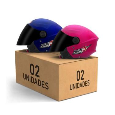 Imagem de Kit 2 Capacetes New Liberty 3 Aberto Viseira Fumê Pro Tork Masculino F