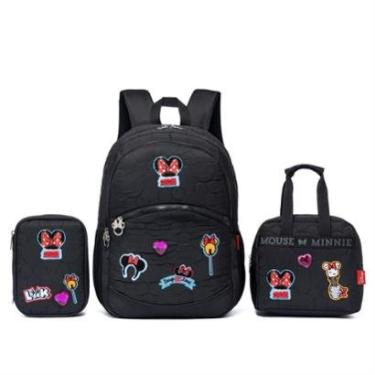 Imagem de Kit Mochila Lancheira Estojo Minnie Feminina Escolar Disney Feminina-Feminino