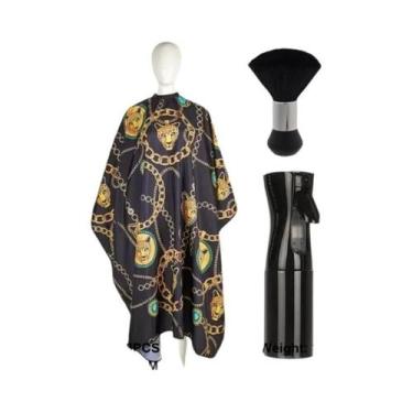 Imagem de Kit Profissional Unissex Para Corte De Cabelo Com Capa Anti-Manchas, A
