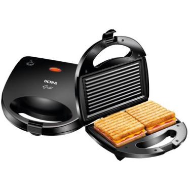 Imagem de Grill e Sanduicheira Ultra Preto 750W S-13, Preto, 110V