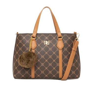 Imagem de Bolsa Feminina Rafitthy Tote Média Pompom Caramelo/Marrom, Marrom, Úni