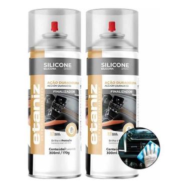 Imagem de Kit 2 Etaniz Silicone Spray Carro Novo 300ml Renova Protege - Chesiqui