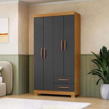 Imagem de Roupeiro 100cm 4 Portas 2 Gavetas - SSX Multicoisas - Incorplac, Carva