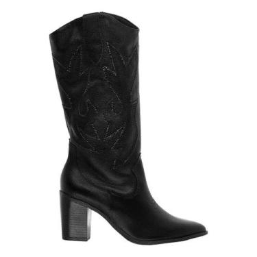 Imagem de Bota Via Marte 079-013 Texana Feminina, Preto, 36