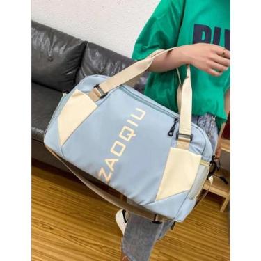 Imagem de Bolsa Feminina Viagem Academia Passeio Transversal - Zaoqiu, Azul clar