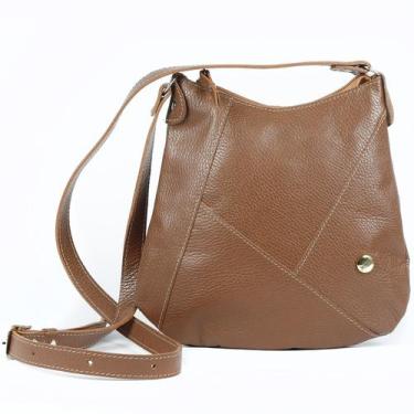 Imagem de Bolsa Amanda Feminina Transversal em Couro Legitimo - Betania Couros, 