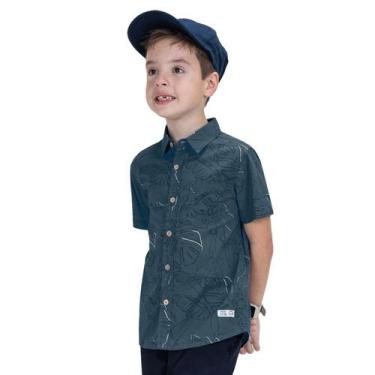 Imagem de Camisa Infantil Menino Social Popeline Trick Nick Tam 4 ao14, Azul, 4