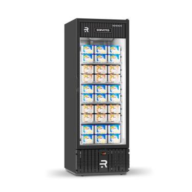 Imagem de Visa Cooler para Sorvete Porta Vidro Aquecido Refrimate VCS570PVPB 570L Ar Forçado -22°C 220V