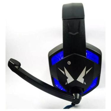 Imagem de HEADFONE GAMER azul USB COM MIC LED EXBOM HF-G600